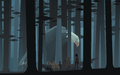Conway, his dog, Shannon, Ezra, and Julian in the forest
